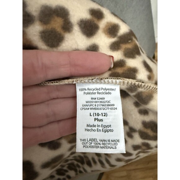 NWT girls L large 10–12 Plus fleece jacket Brown Cheetah full zip wonder Nation - Picture 5 of 6